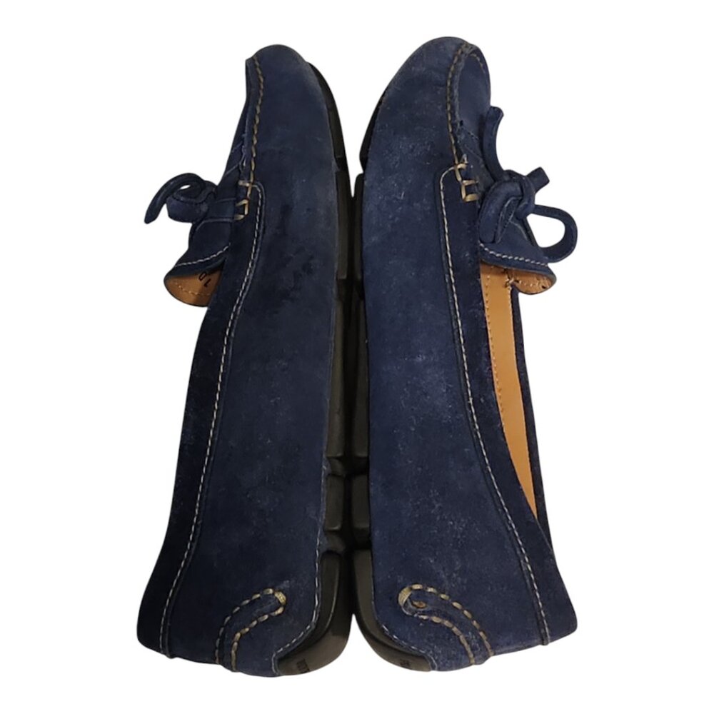 Prada Womens Bleu Suede Bow Driver Loafer 35.5 - Picture 7 of 10